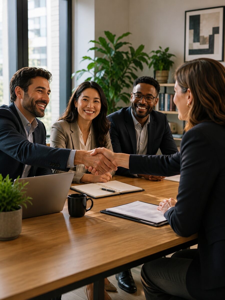 A small business team working together with more time for clients